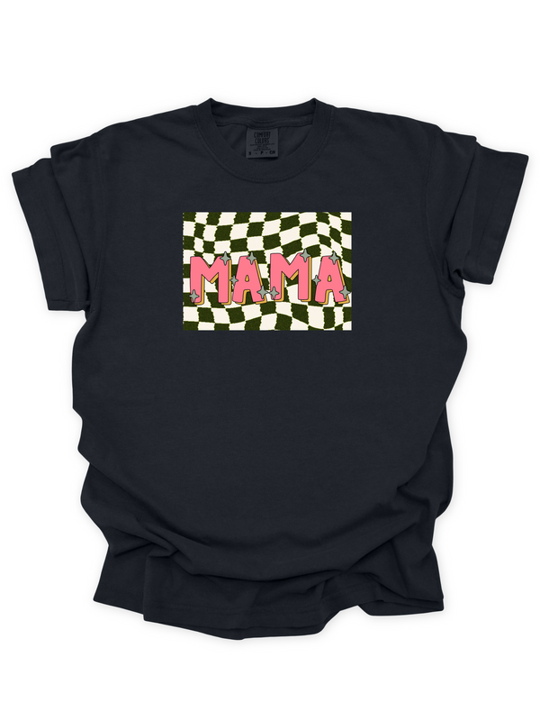 Checkered Retro Mama Tshirt