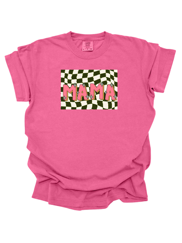 Checkered Retro Mama Tshirt