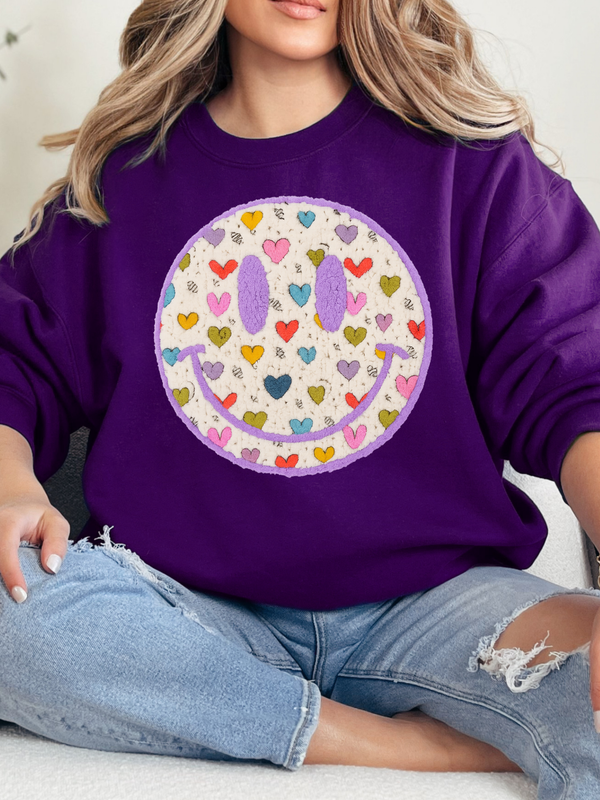 Faux Yarn Smiley Face