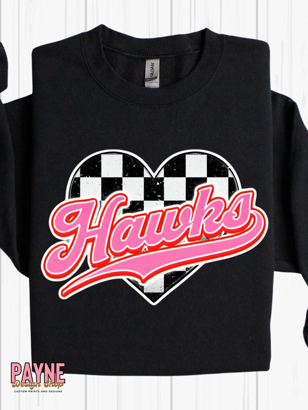 Vintage Checkered Hawks Heart