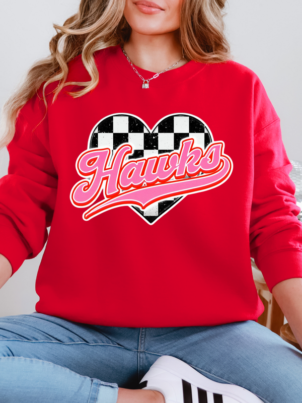 Vintage Checkered Hawks Heart