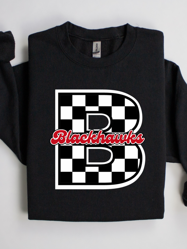 Checkered Blackhawks Sweatshirt