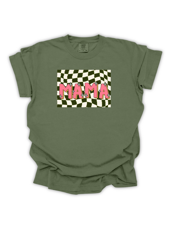 Checkered Retro Mama Tshirt
