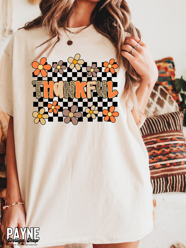 Checkered Thankful Tee