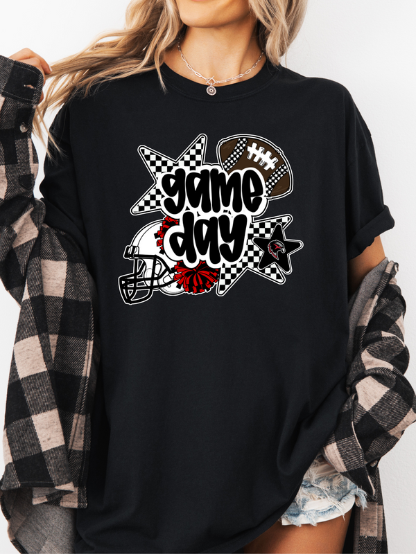 Football Game Day Checkered Star