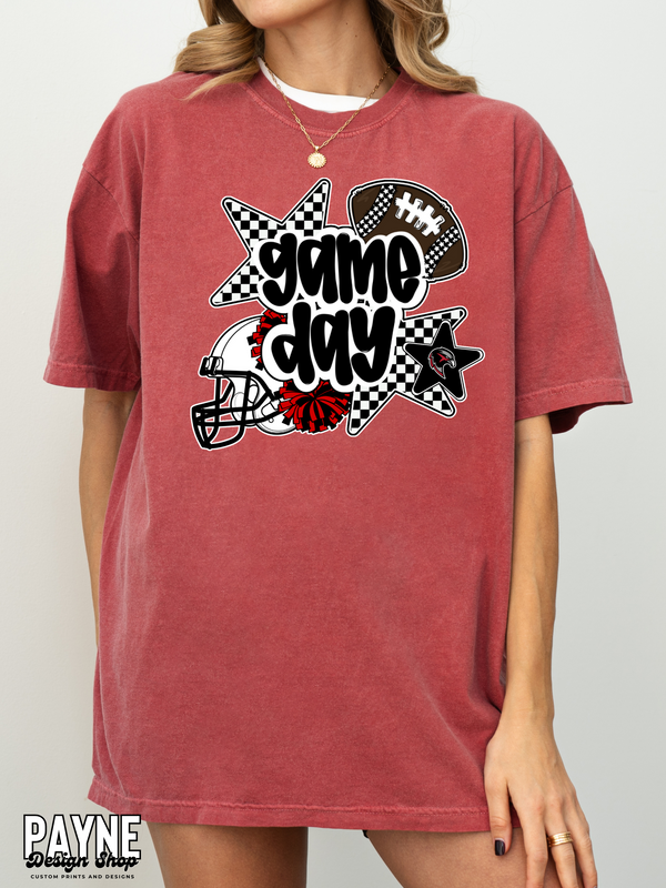 Football Game Day Checkered Star